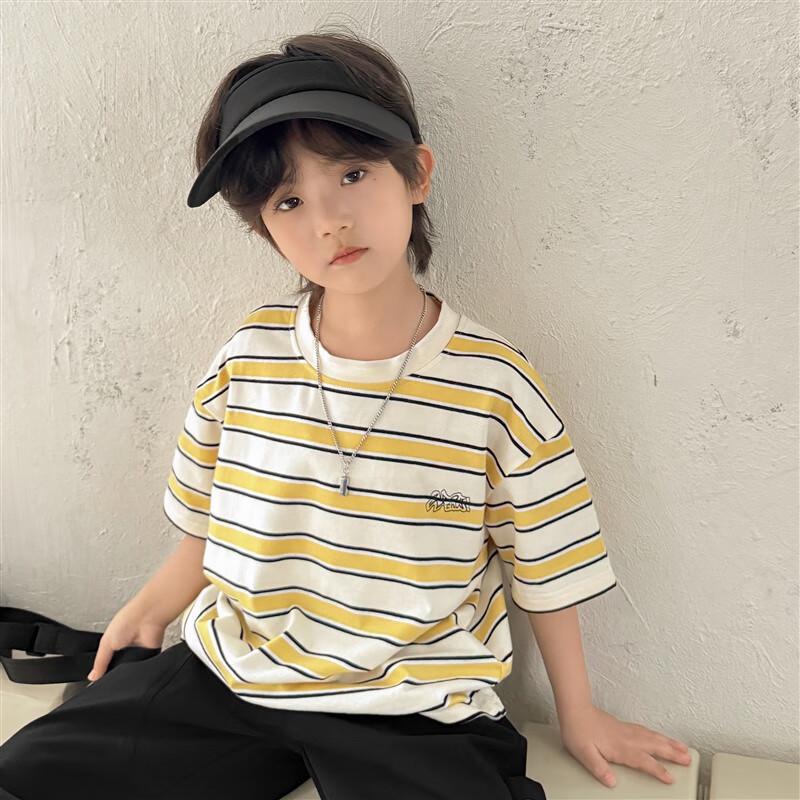 Boys' Striped Short-Sleeve Cotton T-Shirt