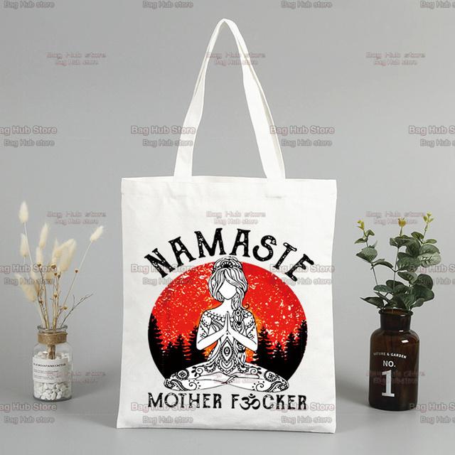 Винтажная сумка для мамы с принтом Намасте — фото 6