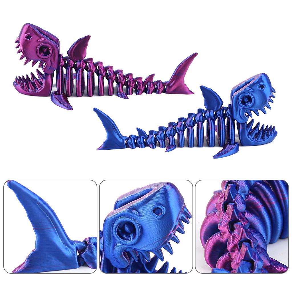 3D Printed Shark with Movable Joints and Free Swinging Creative Toy Decoration Gift