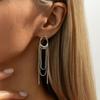 Elegant Long Fringe Ear Clips with Clip On Feature Pendant Earrings Suitable for Easy Wear Versatile Fashion Accessory