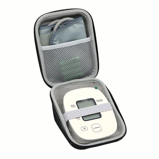 Hard Carrying Case Large Capacity Zipper Closure Shock-Proof Blood Pressure Monitor Portable Storage Organizer Bag with Handle