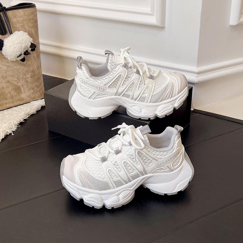 Mesh breathable trend thick-soled dad shoes women's 2025 summer new comfortable niche design street style sports shoes