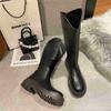 Daily travel versatile tall women's boots knight boots V-mouth rear zipper convenient to wear and take off boots comfortable and warm