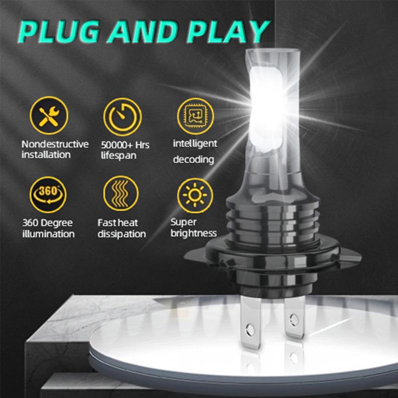 2Pcs Motorcycle H7 Light 12000lm White CSP LED Bulbs Headlight For Honda CBR500R 2013 2014 2015 Plug and Play 6000K White