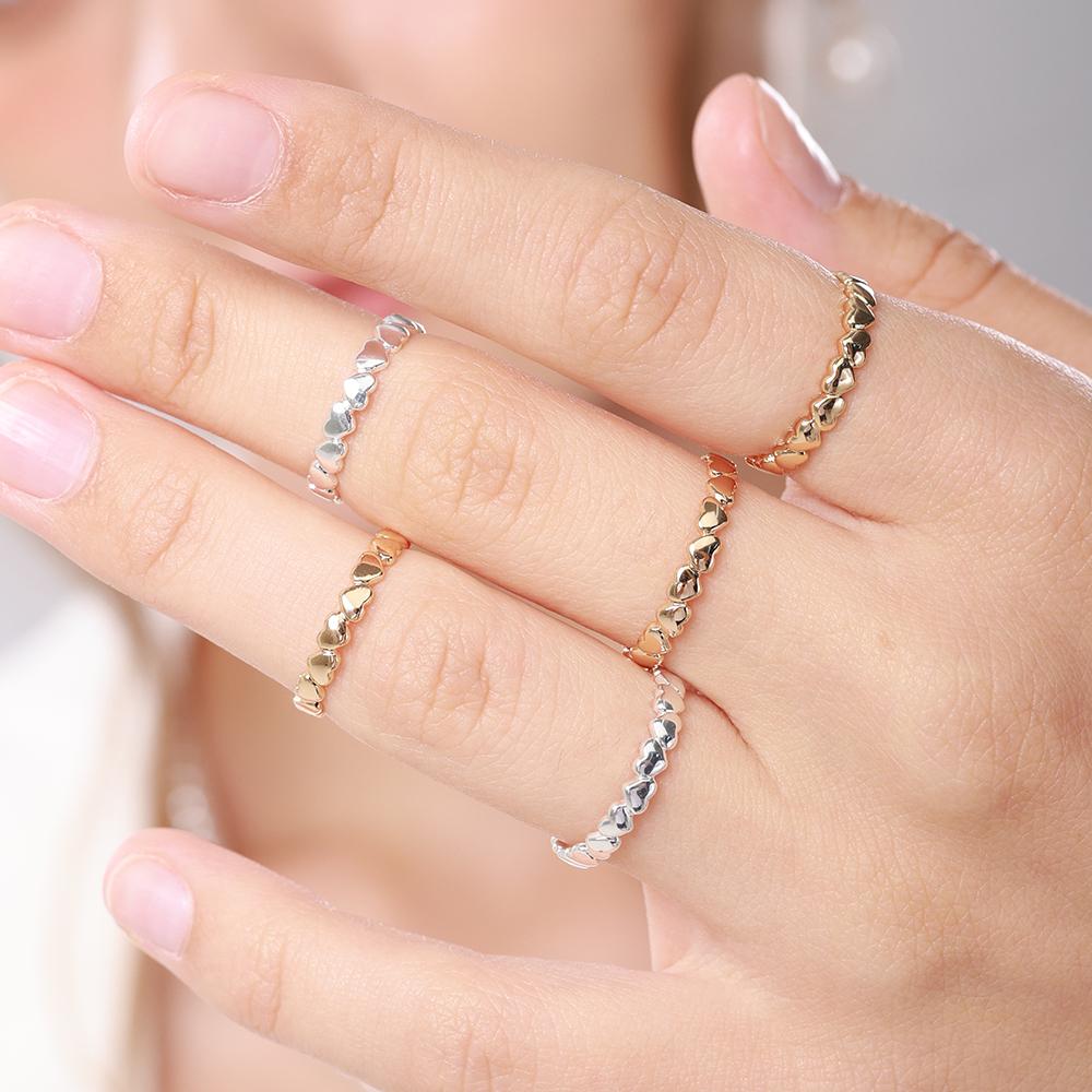 Stainless Steel Heart Rings For Women Propose Engagement Wedding Ring Vintage Jewelry Anillos Valentine's Day Gift