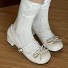 White Platform Thick Heel Mary Jane Women's Shoes 2025 New Spring and Summer Small Leather Shoes Bow Retro Light Mouth Single Shoes