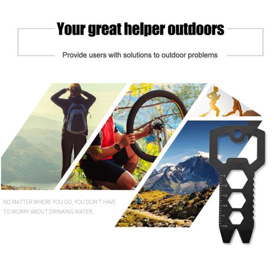 Multitool Klucz Wielofunkcyjny Nierdzewny Jednoczęściowa Konstrukcja EDC Narzędzie Outdoorowe Kempingowe z Wyciągaczem do Gwoździ Kluczem do Wspinaczki Górskiej