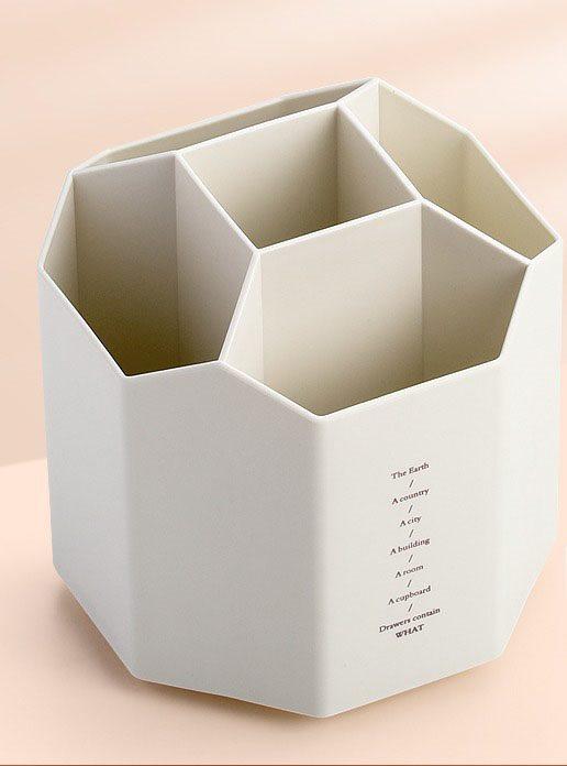 1pcs 360 degree rotating pen holder, simple and cute student desktop stationery storage box, multi-functional pen holder