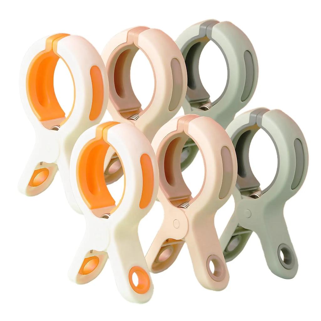 3/6Pcs Beach Towel Clips Reusable Large Windproof Clothes Pegs Plastic Strong Clothespins Laundry Tong for Blankets Coats Towel