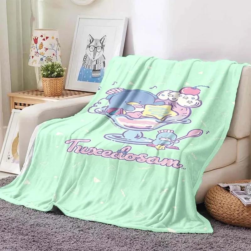 6 Sizes Tuxedo Sam Blanket Japanese Style Soft Flannel Throw Fluffy Bed Comfortable Home Four Season Warm Blanket Baby Gift
