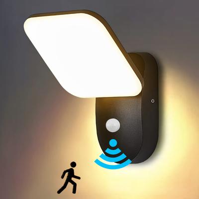 Kare/Yuvarlak LED Duvar Lambası PIR Hareket Sensörlü Su Geçirmez Dış Mekan Bahçe Lambası 12W AC85-265V Duvar aplik Koridor Sundurma Işığı
