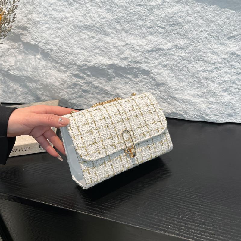 Korean Version Plaid Pattern Niche Ins Style Fashion Personality Small Square Bag Women's Casual Foreign Style Versatile Temperament Messenger Bag