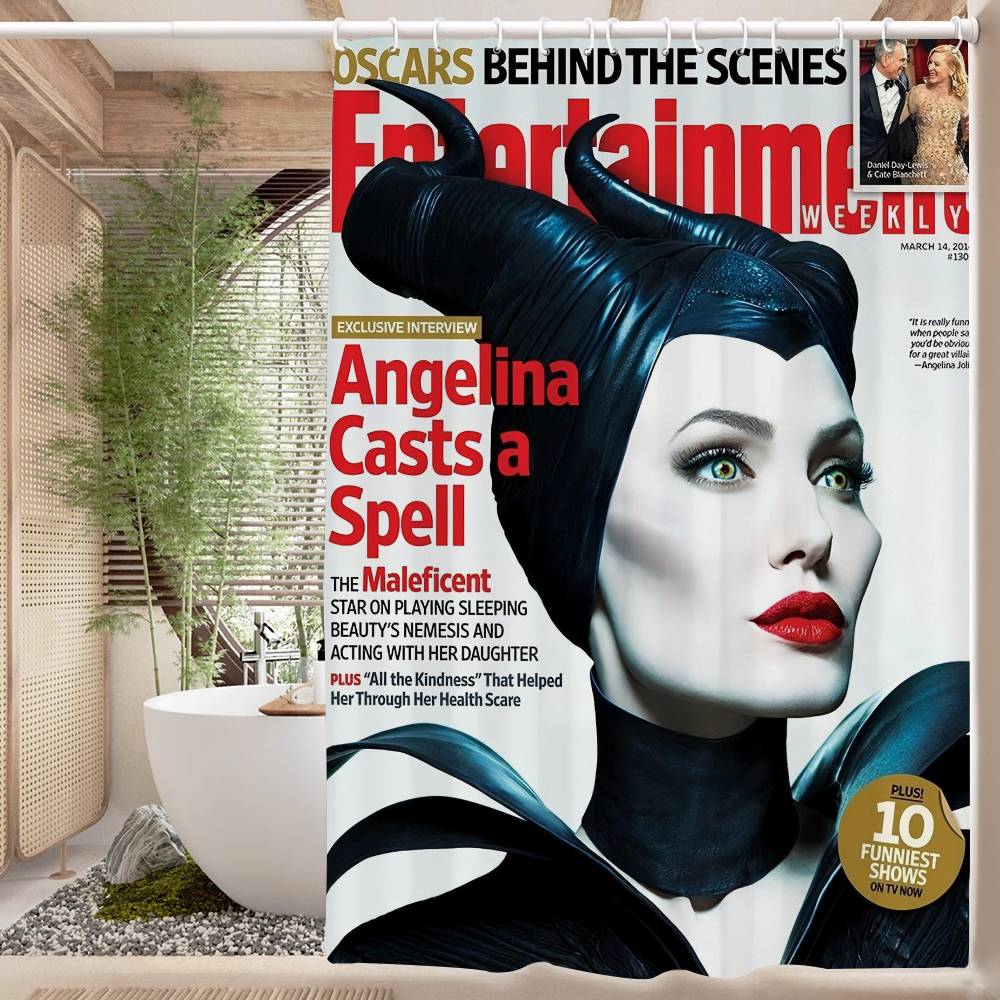 

A-Angelina J-Jolie Shower Curtain Outdoor Scenery Summer Vacation Bathroom Decor Holiday Polyester Bath Curtain With Hooks W60H190(CM)-1 Pcs