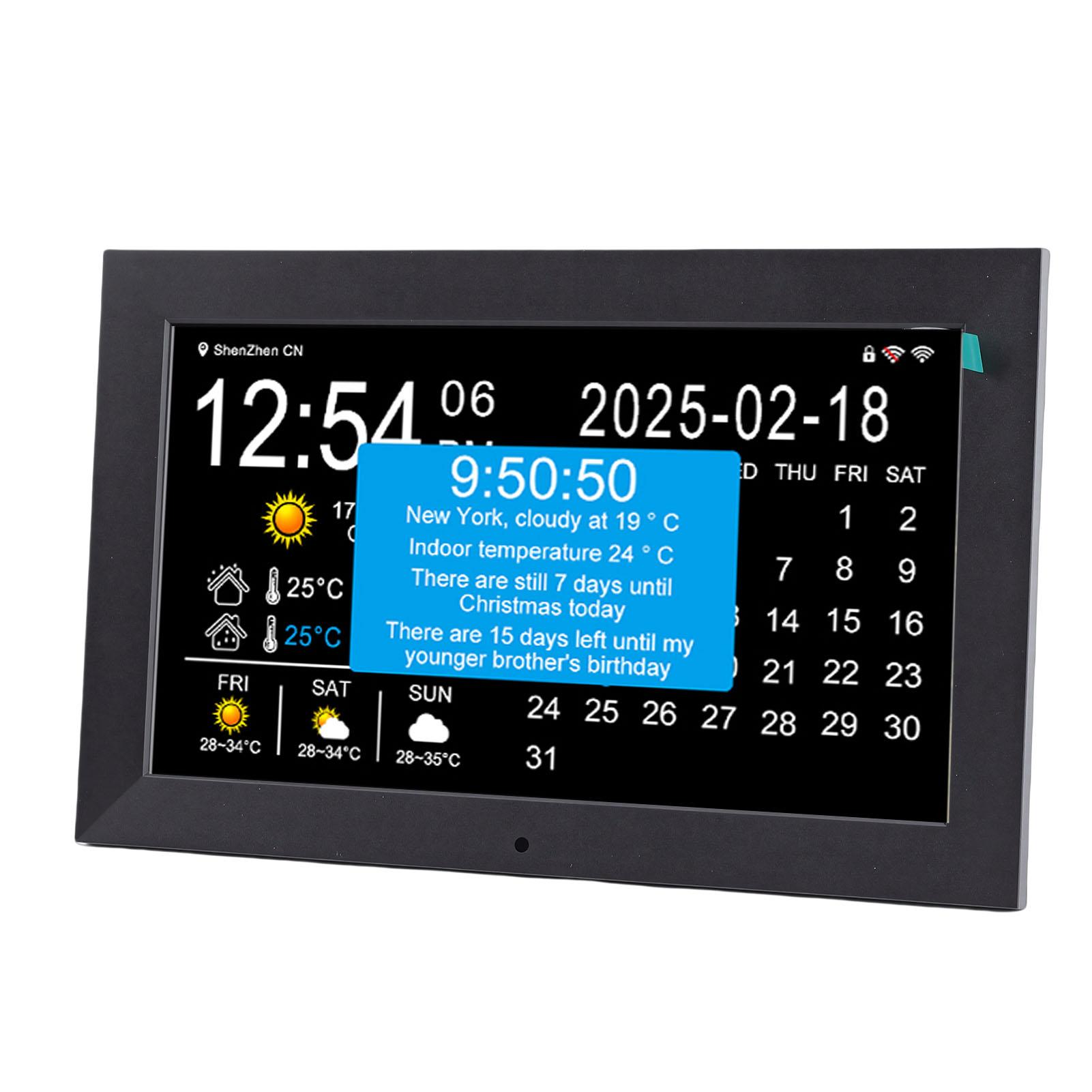 

10 Inch Smart WiFi Digital Clock Real Time Weather Updates Temperature Humidity Display with Medication Reminder Photo