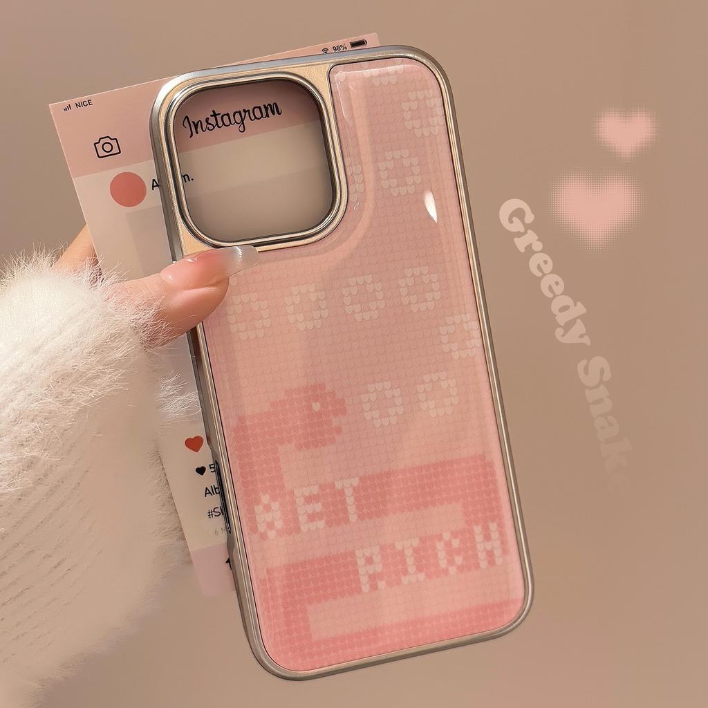 Pink Snake eating Suitable for 16 Apple 15 Promax Mobile Phone Case Iphone 14 Electroplated Dripping Glue 13 National Style Huawei