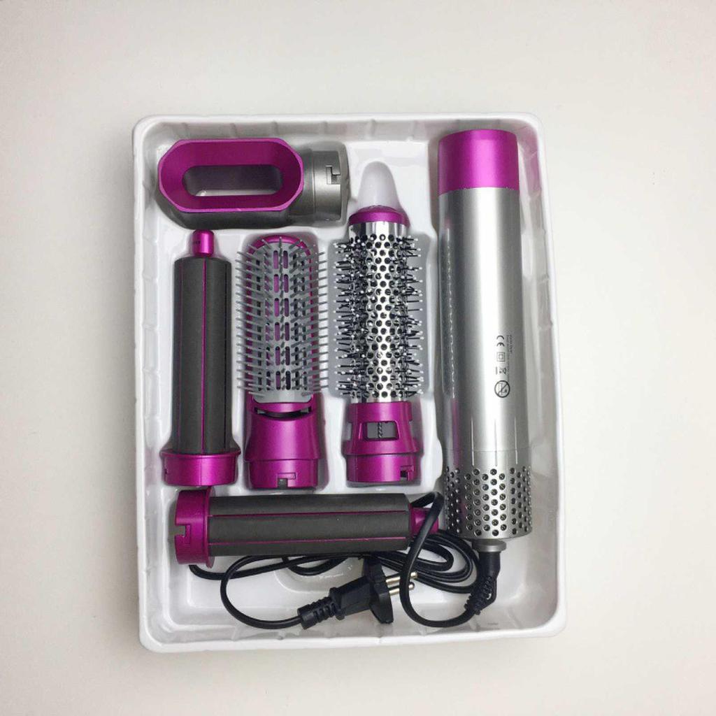 5-in-1 Hot Air Comb: Automatic Hair Straightener, Dual-Purpose Leafless Hair Dryer, Styler, and Curling Iron.