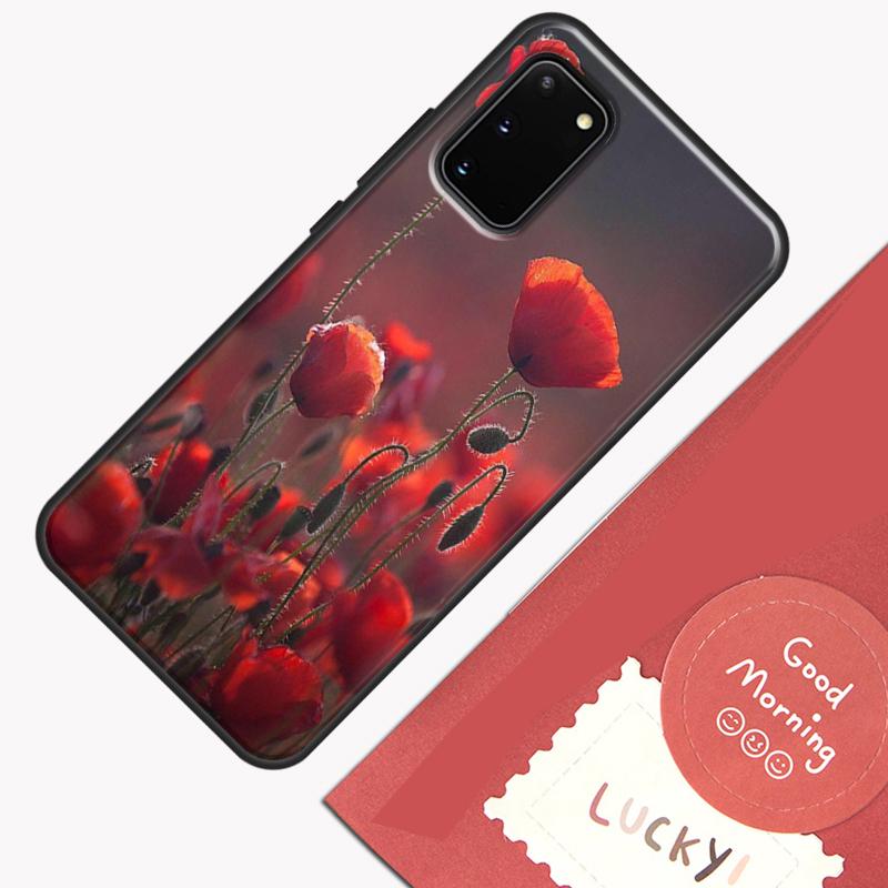Červený mák Květinový kryt na telefon Pro Samsung Galaxy S23 S26 Ultra S20 S21 S22 S24 S25 Plus S10 S25 FE Kryt