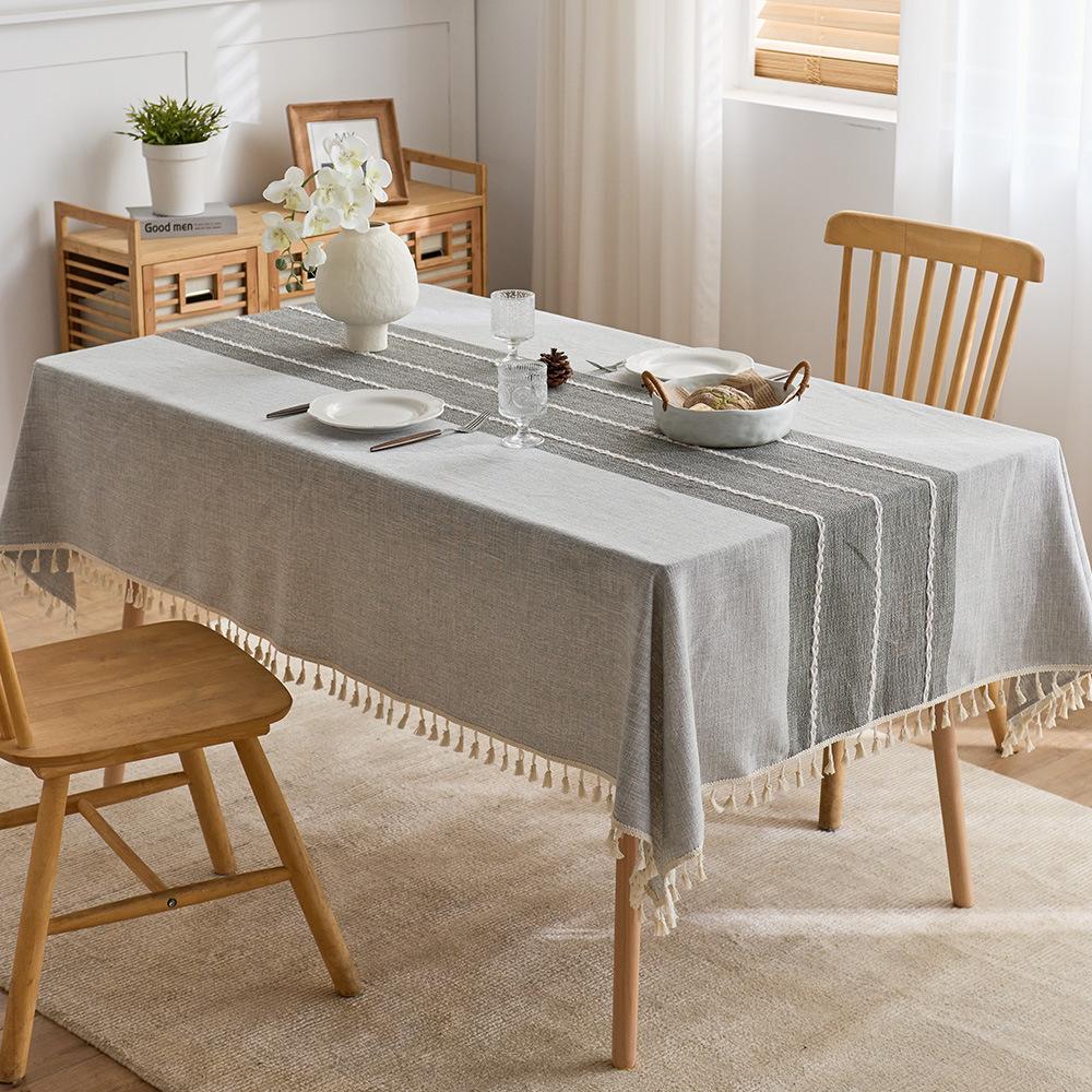 

Японська клітчаста водонепроникна скатертина з бахромою, жаккардова прямокутна тканина для столу, скатертина для атмосфери, журнальний столик 40x60