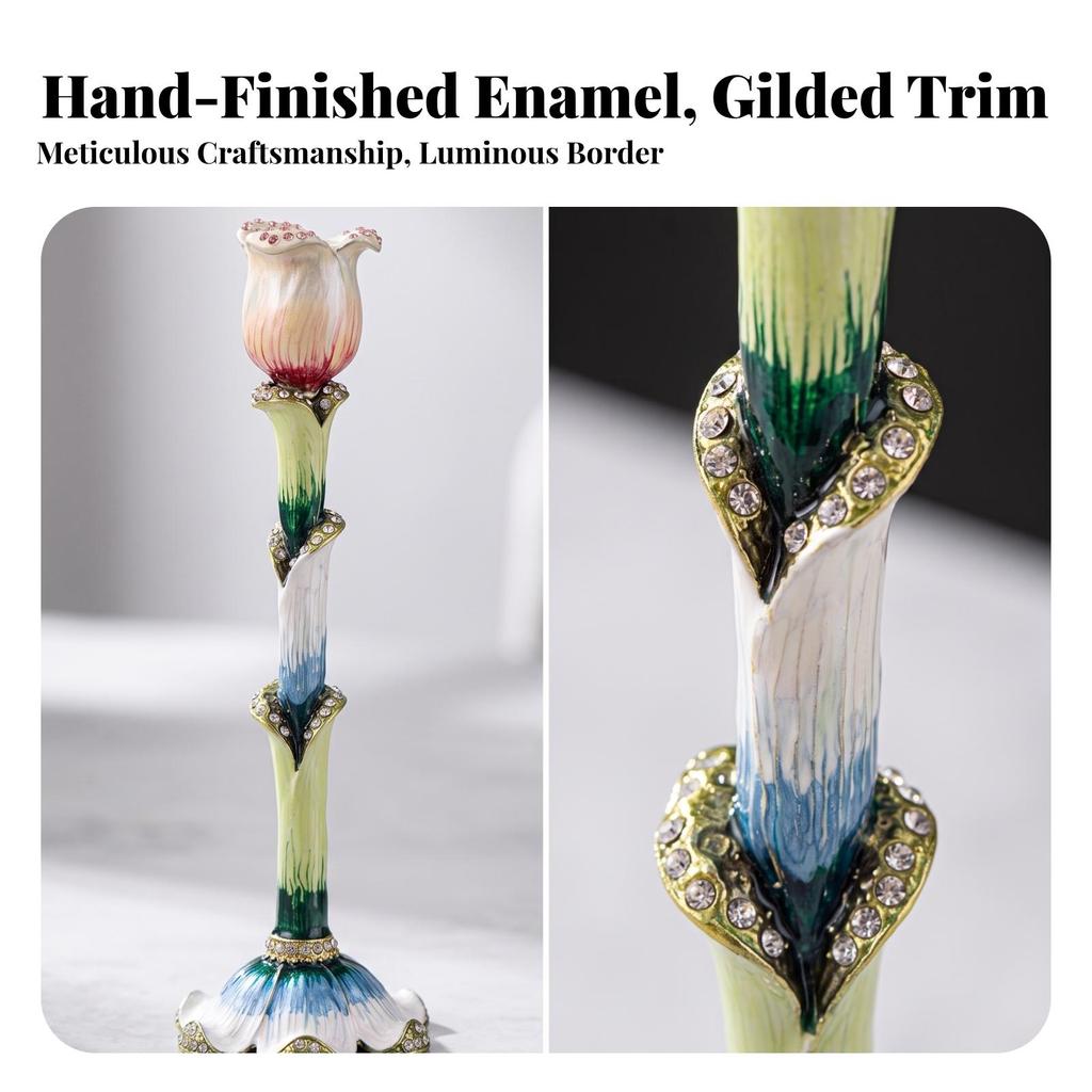 Flower Candle Holder Vintage Decor Gorgeous for Mantel