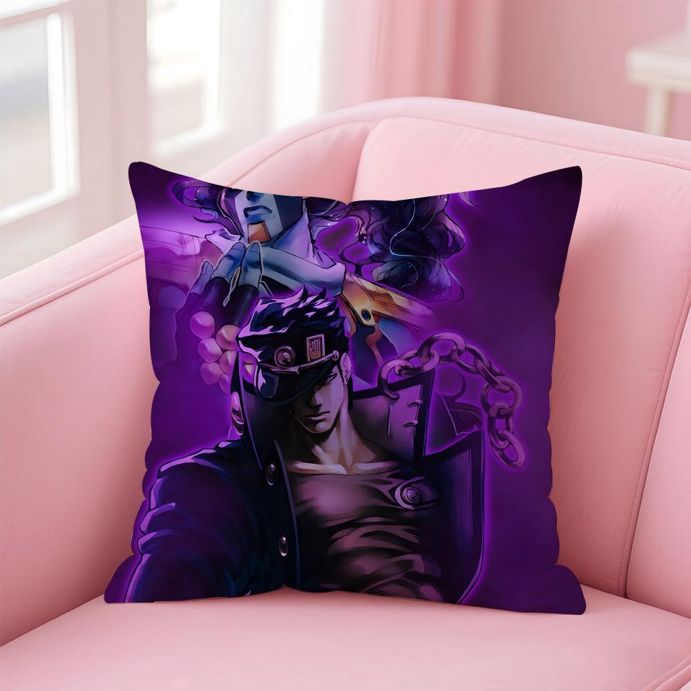 JJoJos Bizarre Adventure Cushion Cover Pillow Case Soft Friendly Fabric  Concealed Zipper