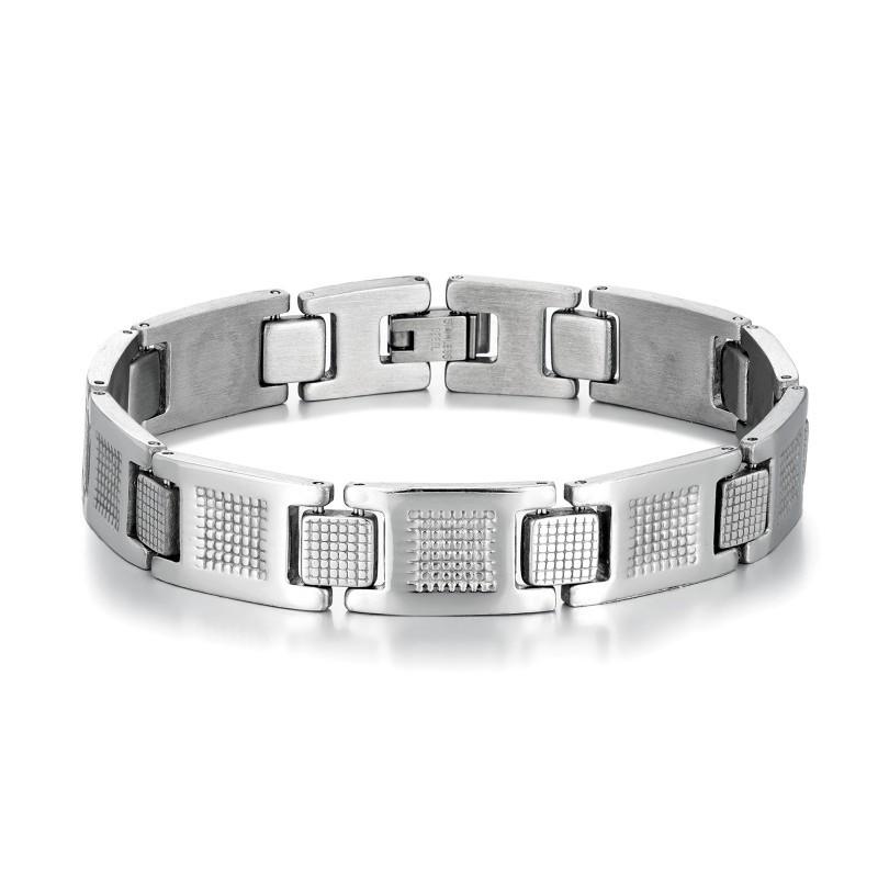 Плетений браслет із нержавіючої сталі з матовою текстурою, чоловічі модні аксесуари, індустріальний стиль, нішевий дизайн, універсальний