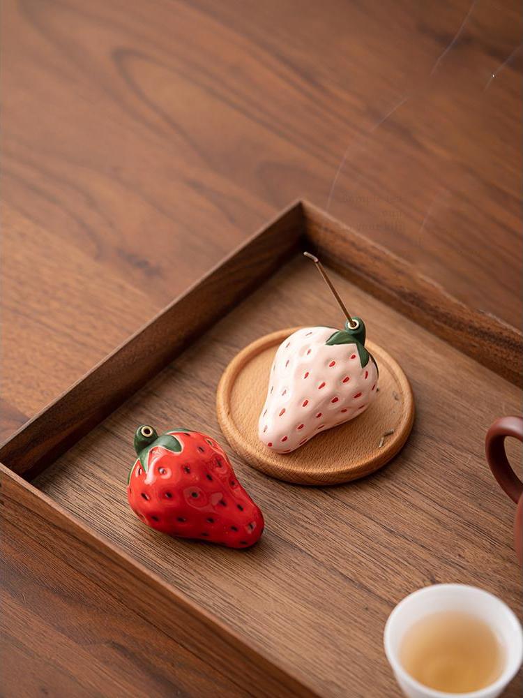 Strawberry Ceramic Thread Incense Burner Home Decoration Incense Insertion Seat Incense Tray Tea Table Aromatherapy Burner