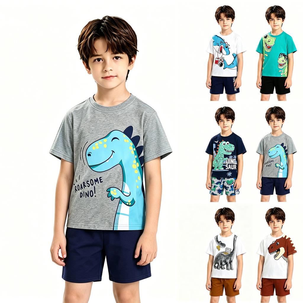 Boys' Short Sleeve T-Shirt Summer Fashion Tee for Casual Everyday Wear