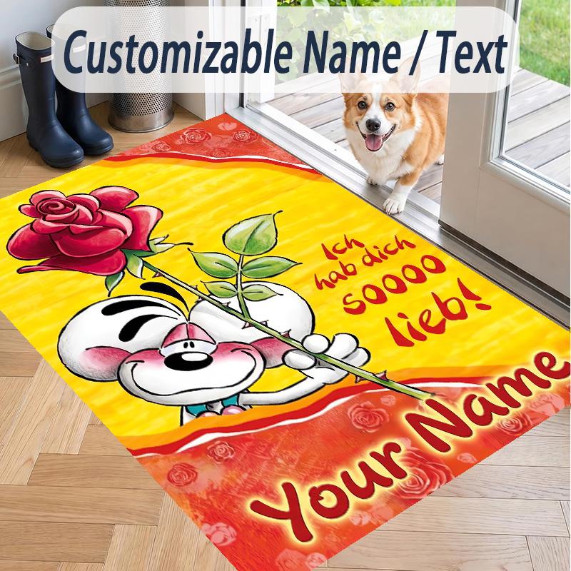 Custom Text Printed Rug Diddl Non Slip Floor Carpet For Home Room Decor