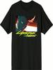 Camiseta Negra de Manga Corta con Cuello Redondo para Hombre Bioworld Cyberpunk Edgerunners David Martinez