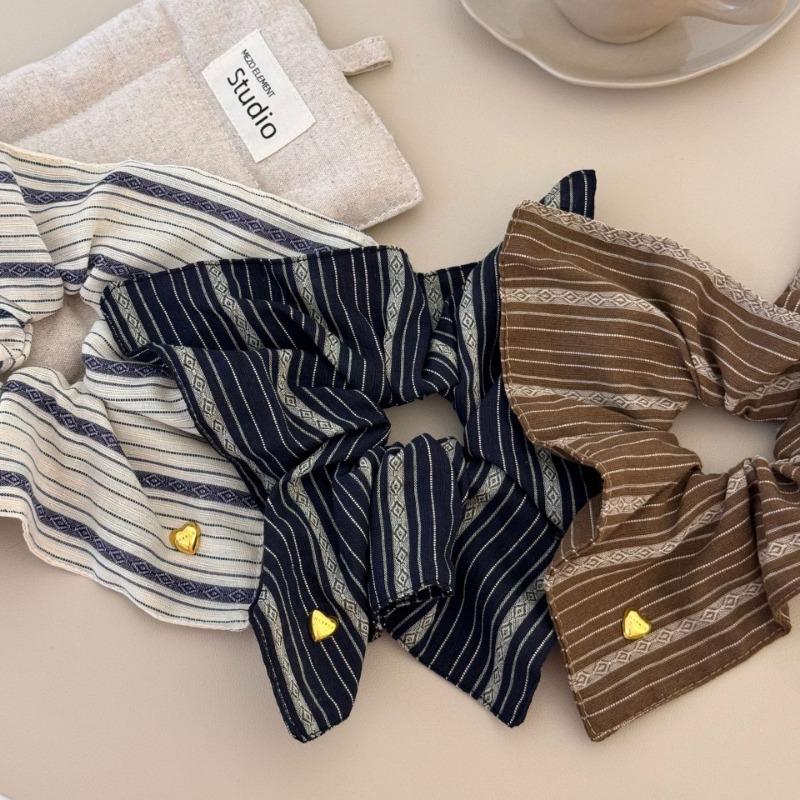 Retro pruhovaná čtvercová gumička do vlasů ve stylu lesa, čtvercový šátek, gumička do vlasů, gumička do vlasů, kožená gumička, luxusní pocit
