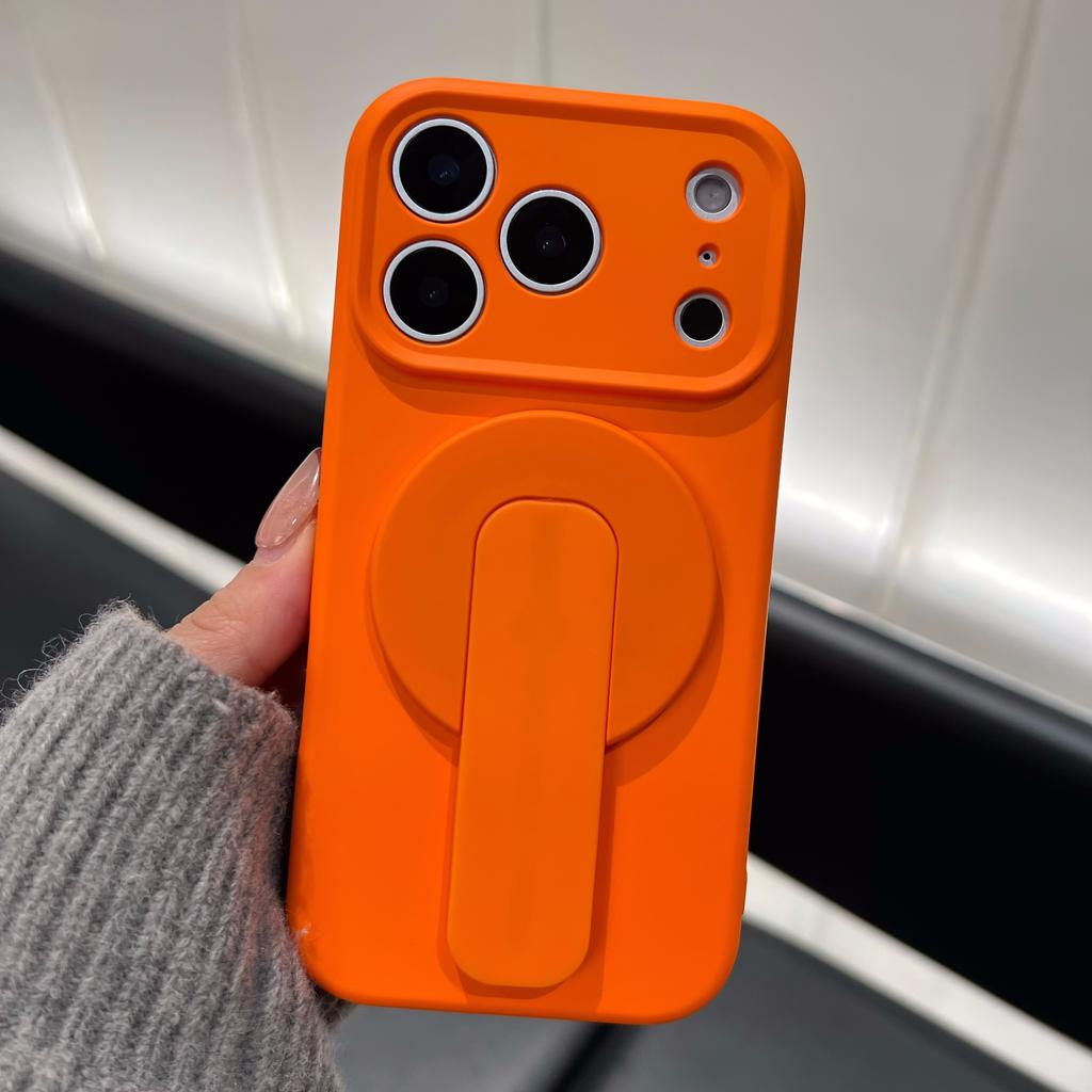 2 IN 1 Liquid Silicone Grip Holder Soft Shockproof Case for Apple iPhone 17 Air 16 Plus 15 14 13 12 Pro Max 11 For Magsafe Cover