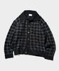 Kaempeoudeu Lame Tweed Knit Long Sleeve Shirt_Black