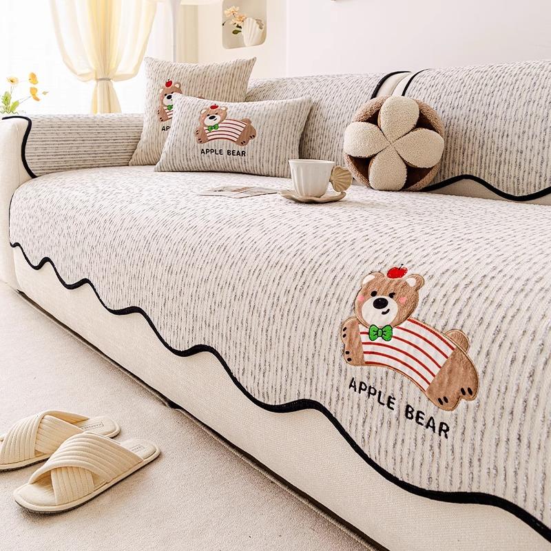 Creative Cartoon Shaped Sofa Cover Fabric Anti Slip New Irregular One-Piece Straight Sofa Cushion Cover Suitable For All Seasons