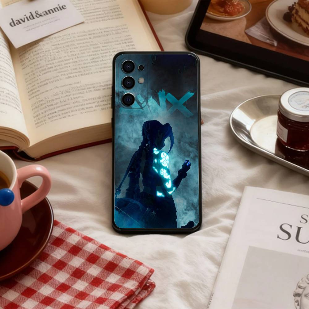 F-Fashion J-JiNxES G-Game Cool Phone Case For Samsung S 25,24,23,22,30,21,10,9,Ultra,Plus,Lite,FE,4,5 G Soft Black Case