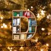 Bookcase Pattern 26 Letter Bookshelf Pendant Personalized Hanging Ornament  Couple
