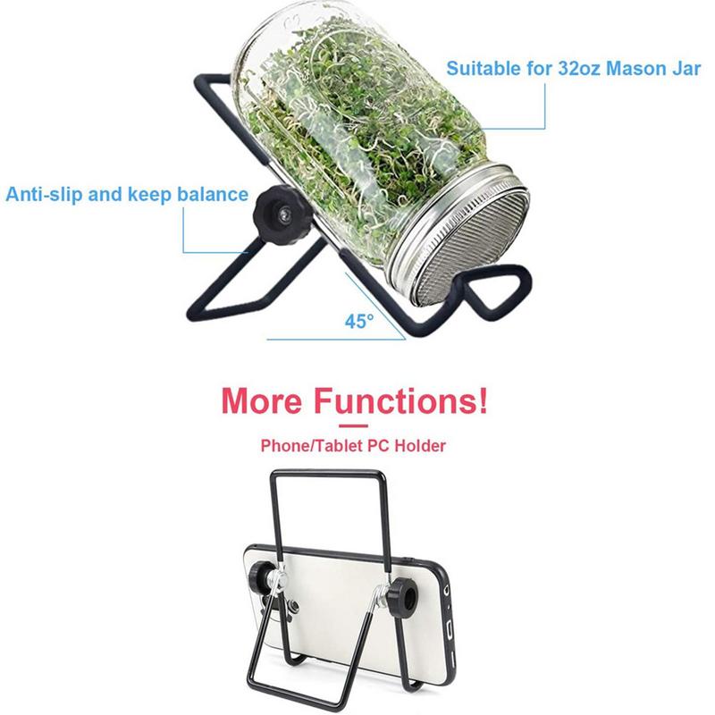 Seed Sprouting Lids Mesh Screen Strainer Filter Stainless Steel Glass Germinator Seed Sprouter Germination Cover For Mason Jars