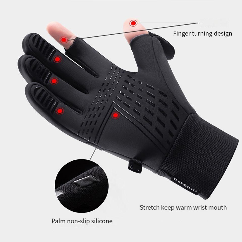 GTUBIKE Winter Gloves Men Women Warm Touch Screen Gloves Outdoor Sports Windproof Waterproof Cycling Skiing Fishing Gloves