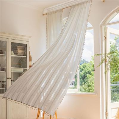 Weiß gestreifte, bestickte Vorhänge, halbblickdichte Vorhänge, ausgehöhlte Fenstervorhänge für Küche und Wohnzimmer
