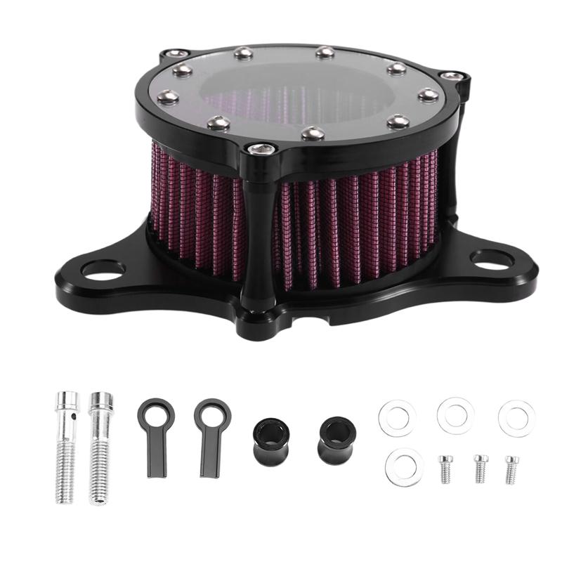 A58X-Motorcycle Air Cleaner Set Air Filter Kit For Sportster XL883 XL1200 Iron 883 48 72 1991-