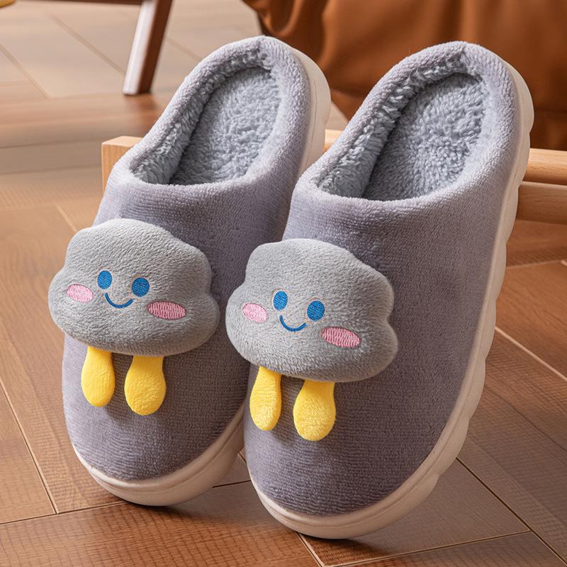 Women's Cozy Plush Bow Cotton Slippers - Anti-Slip, Warm, Cute Design for Autumn/Winter 2024