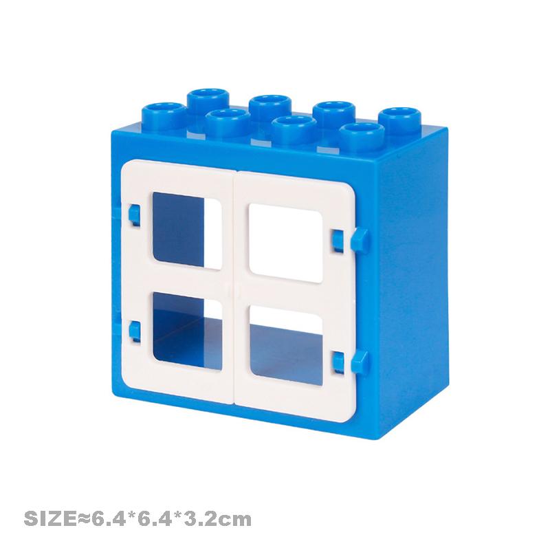 Große Bausteine Haus Zubehörteile Dach Fenster Wand Konstruktion Zusammenbauen Duplo Steine Lernspielzeug für Kinder Geschenk