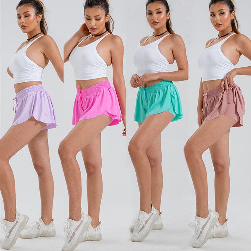 Frauen Athletische Sport Fitness Yoga Shorts Laufen Niedliche Flowy 2 In 1 Tennis Beach Volleyball Baseball Kurze Culottes