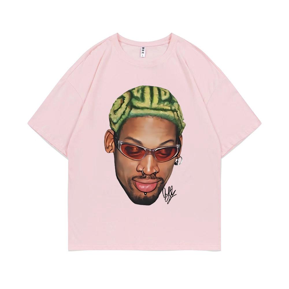 The Worm Dennis Rodman Big Face Graphic T-shirt Men Women Hip Hop Oversized  Basketball Boys T Shirts Unisex Vintage Casual Tees