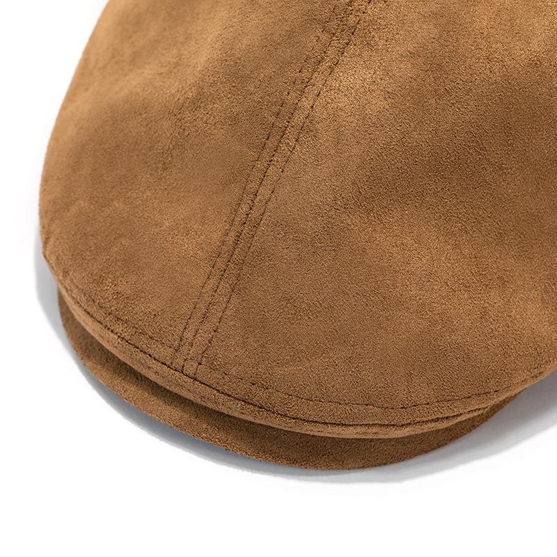 Classic Cap Autumn Winter Peaked Cap Suede Forward Cap Vintage Beret Painter's Cap