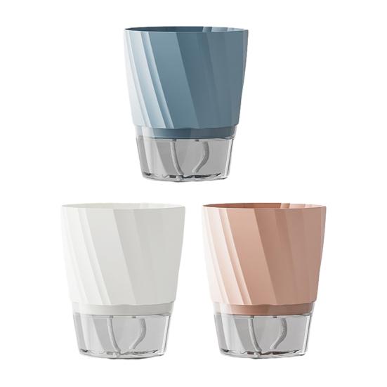 Selbstbewässernder Pflanztopf Blumentopf mit transparentem Reservoir Pflanzgefäß mit Dochtschnüren und Drainagelöchern für Orchideen Afrikanisches Veilchen Sukkulenten Zimmerpflanzen