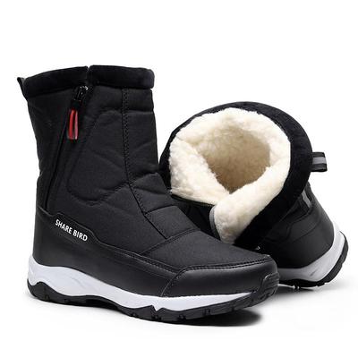 Botas masculinas de inverno de tamanho grande, botas de pelúcia quentes, botas de cano alto que absorvem o suor, botas de neve quentes, tênis para atividades ao ar livre, sapatos masculinos de inverno