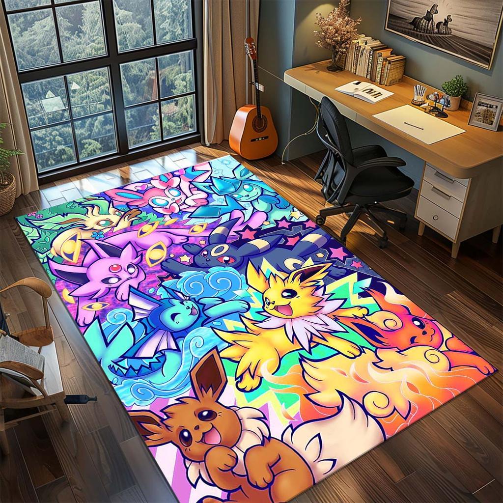 Pokemon Anime Rug Carpet Large Area Rug Non Slip Washable Floor Mat Gamer Room Bedroom Home Decor -QJY