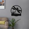 1pc Art Deco Dragonfly Metal Wall Decor Custom Name Sign Rustic Home Ornament