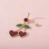 Women Navel Rings Loving Heart Cherry Shape Pendant Body Jewelry
