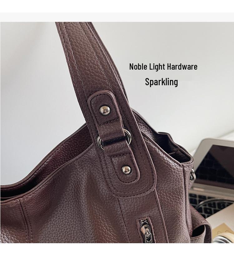 Damen 2025 Große Litschi-Muster Vielseitige Tote/Handtasche/Umhängetasche mit High-End-Appeal